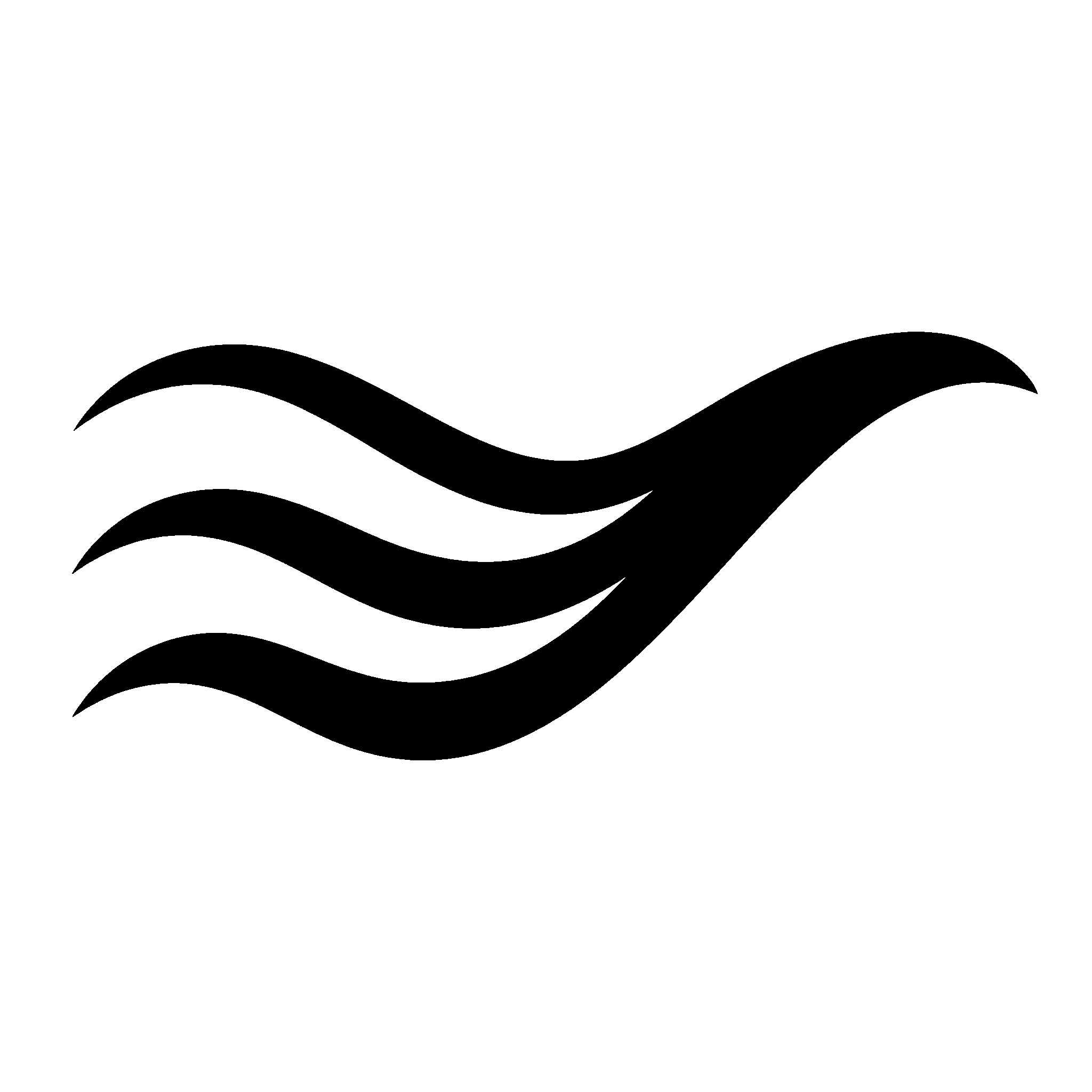 The confluence mark in one-color die-cut form