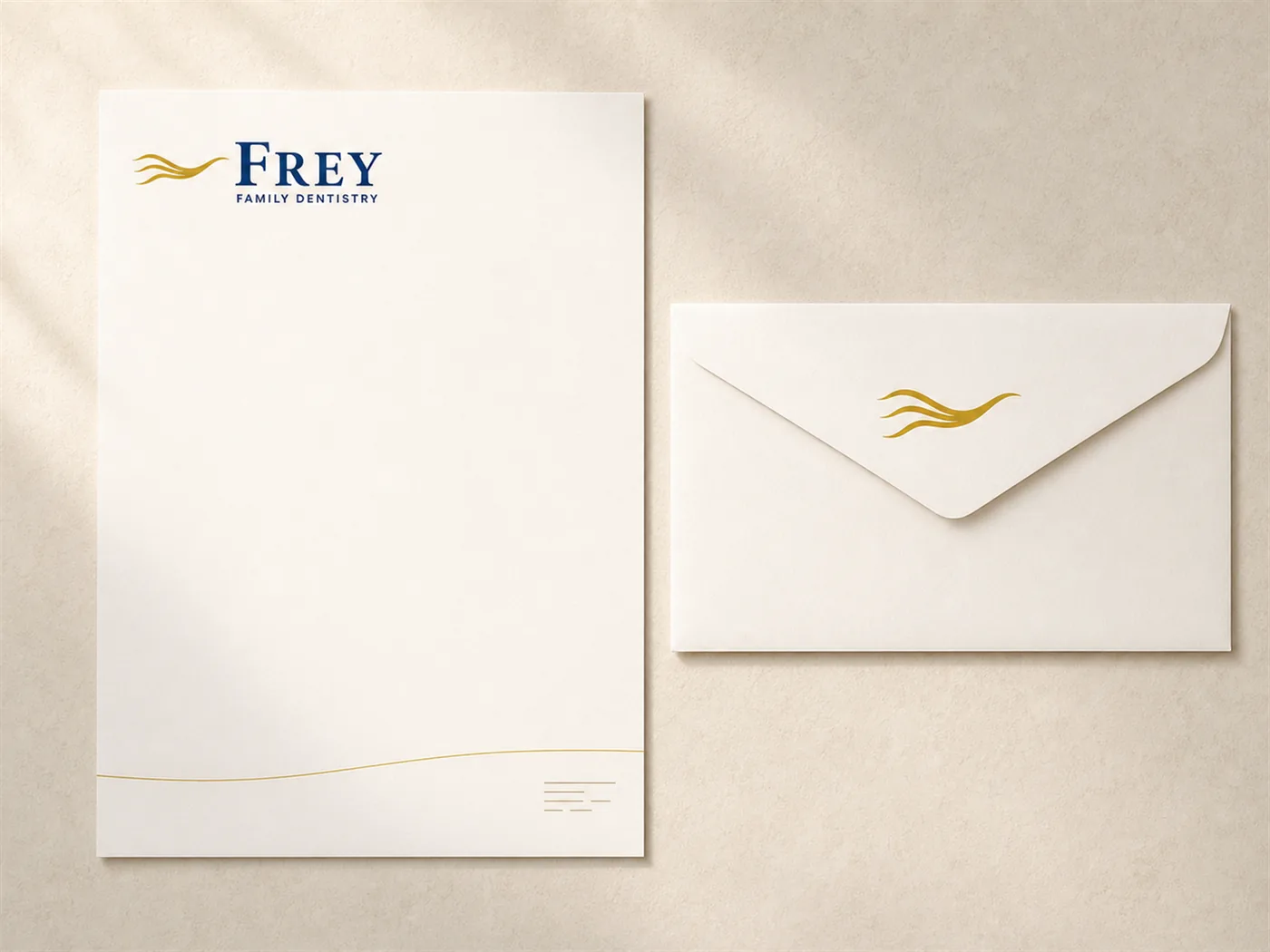 Frey Family Dentistry letterhead and envelope