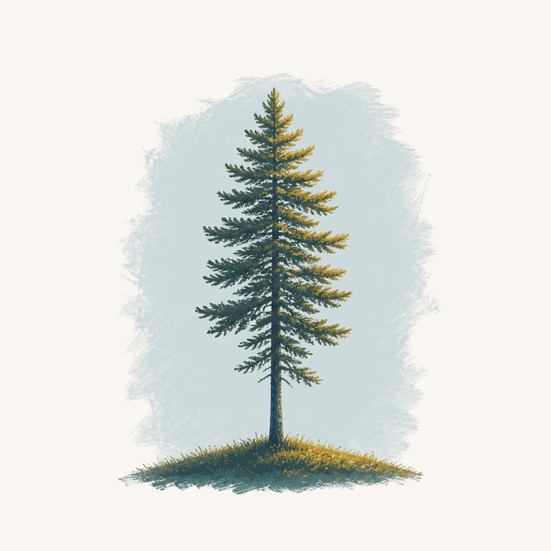 Painted white pine in morning light