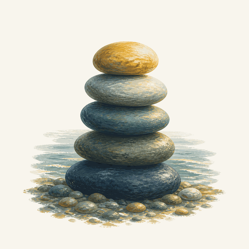 Painted riverside stones fitted together
