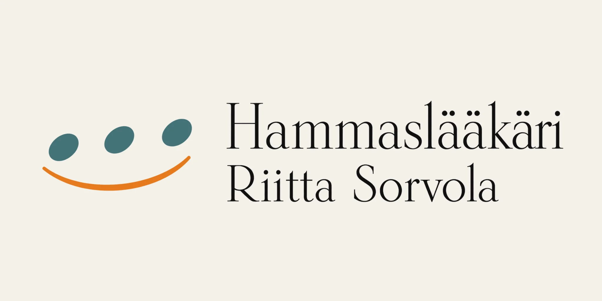 Uusi Hammaslääkäri Riitta Sorvola -tunnus, kolme säveltä ja oranssi kaari